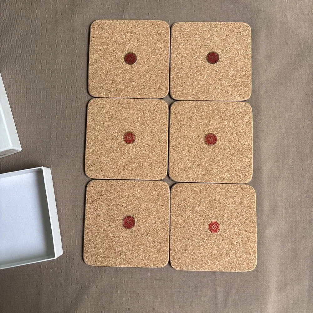 Pimpernel Set of 6 Letter F Fuschia  Coasters Cork Back in original box England